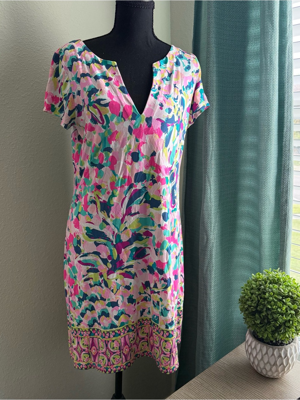 Lilly Pulitzer Pink, Teal & Green Dress